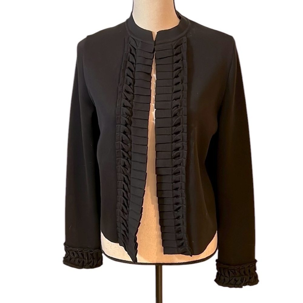 Nwt Fusun Black Extrafine Meino Wool Cardigan Sweater Sz-M